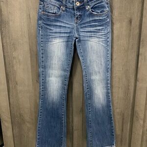 Charlotte Russe Refuge Runway Everyday Boot Cut Blue Denim Jean Women's 0 Slim
